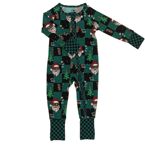 Let's Race Santa Zip Up Pajamas *PREORDER - SHIPPING OUT BETWEEN DEC 5 - DEC 12**