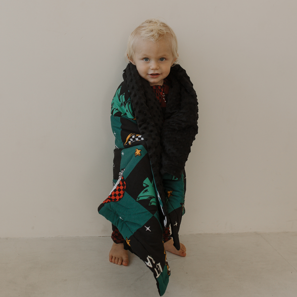 Let's Race Santa Blanket / Baby *PREORDER - SHIPPING OUT BETWEEN DEC 5 - DEC 12**