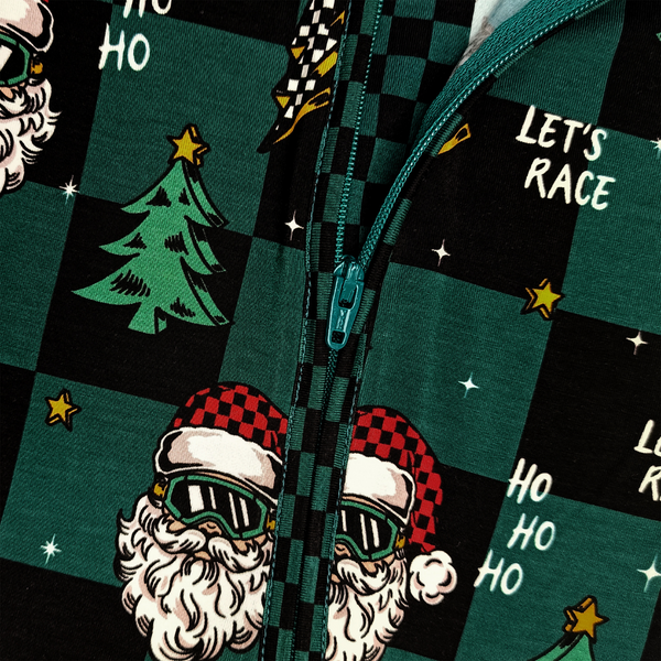 Let's Race Santa Zip Up Pajamas *PREORDER - SHIPPING OUT BETWEEN DEC 5 - DEC 12**