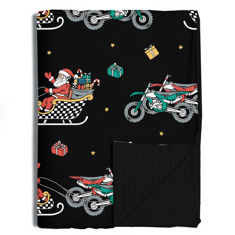 Santas Speedy Sleigh Blanket / Large *PREORDER - SHIPPING OUT BETWEEN DEC 5 - DEC 12**