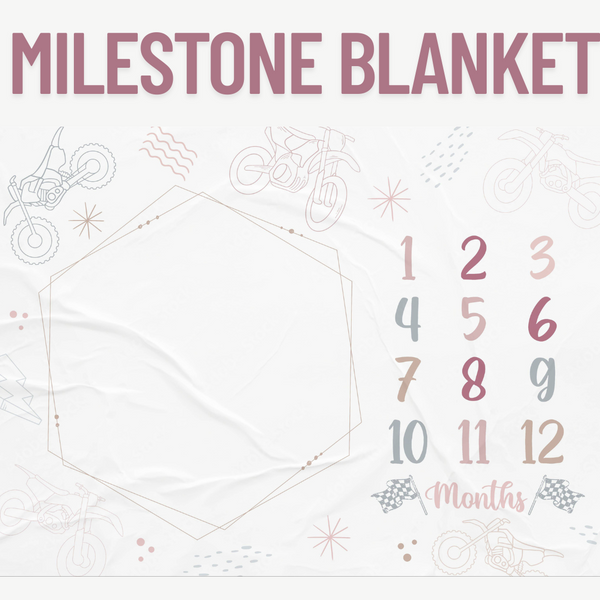Dirt Bike Darlin Milestone Blanket