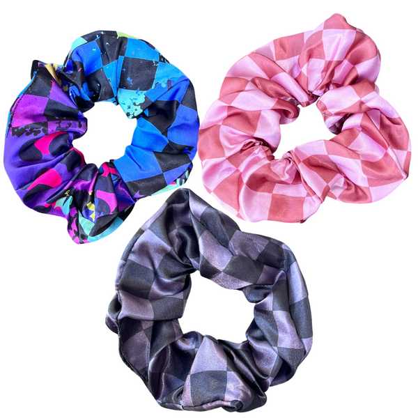Stealth Checkered Scrunchies