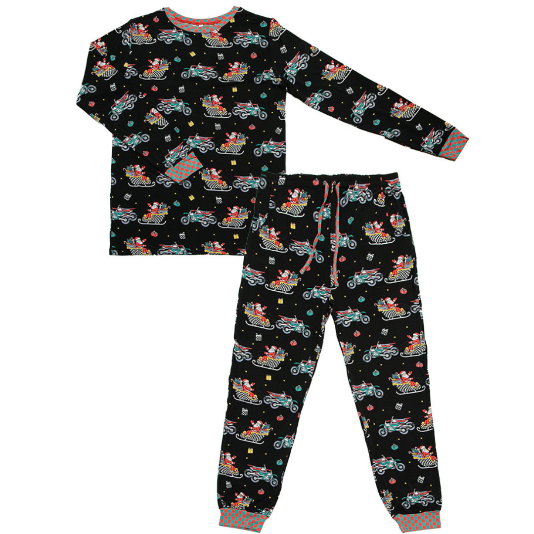 Santas Speedy Sleigh Unisex Adult Pajamas *PREORDER - SHIPPING OUT BETWEEN DEC 5 - DEC 12**