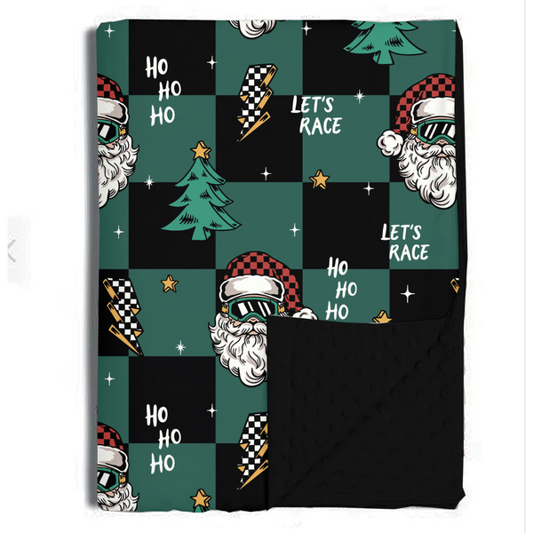 Let's Race Santa Blanket / Large *PREORDER - SHIPPING OUT BETWEEN DEC 5 - DEC 12**
