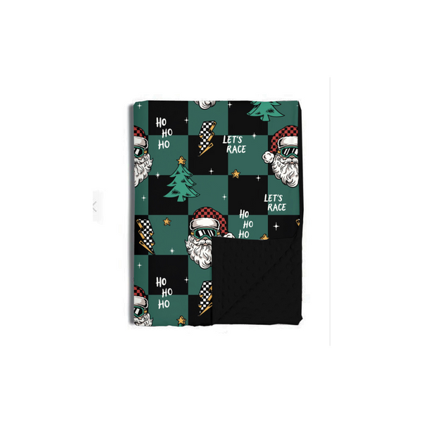 Let's Race Santa Blanket / Baby *PREORDER - SHIPPING OUT BETWEEN DEC 5 - DEC 12**