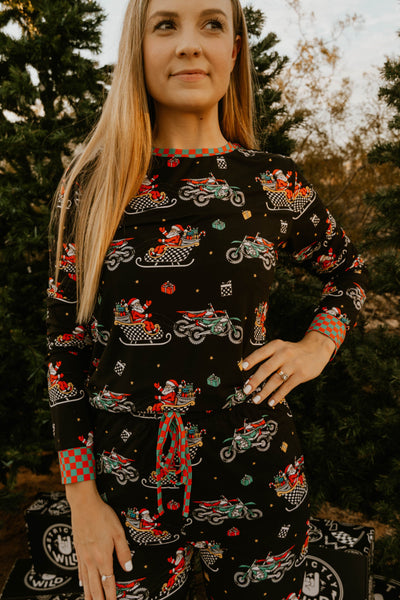 Santas Speedy Sleigh Unisex Adult Pajamas *PREORDER - SHIPPING OUT BETWEEN DEC 5 - DEC 12**