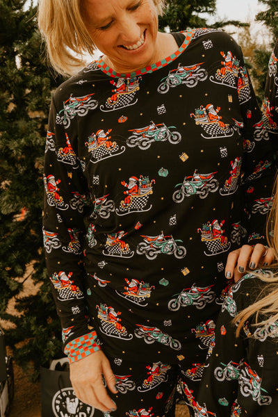 Santas Speedy Sleigh Unisex Adult Pajamas *PREORDER - SHIPPING OUT BETWEEN DEC 5 - DEC 12**