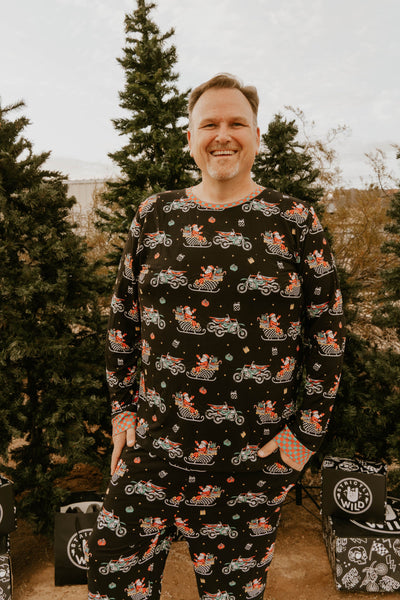 Santas Speedy Sleigh Unisex Adult Pajamas *PREORDER - SHIPPING OUT BETWEEN DEC 5 - DEC 12**