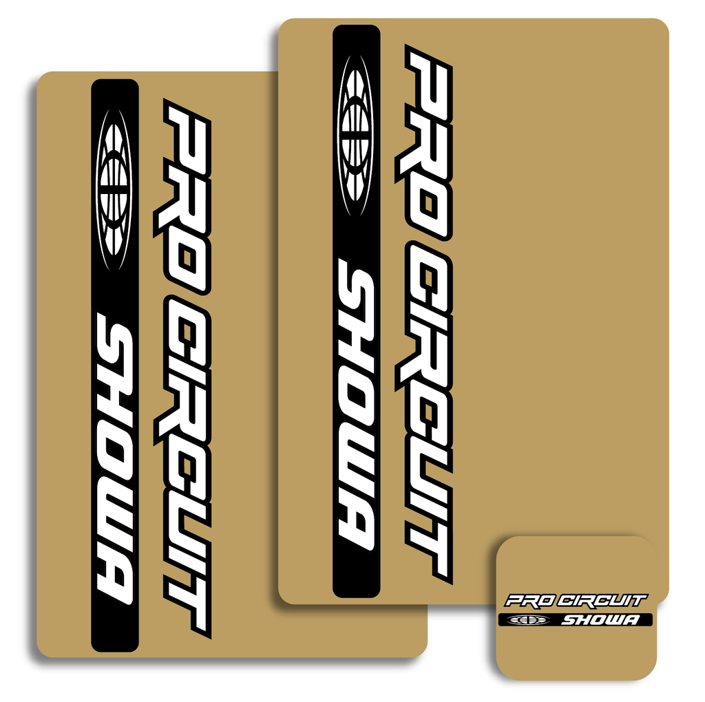 PRO CIRCUIT SHOWA FORK LEG DECAL SET PRO CIRCUIT SHOWA FORK LEG DECAL SET