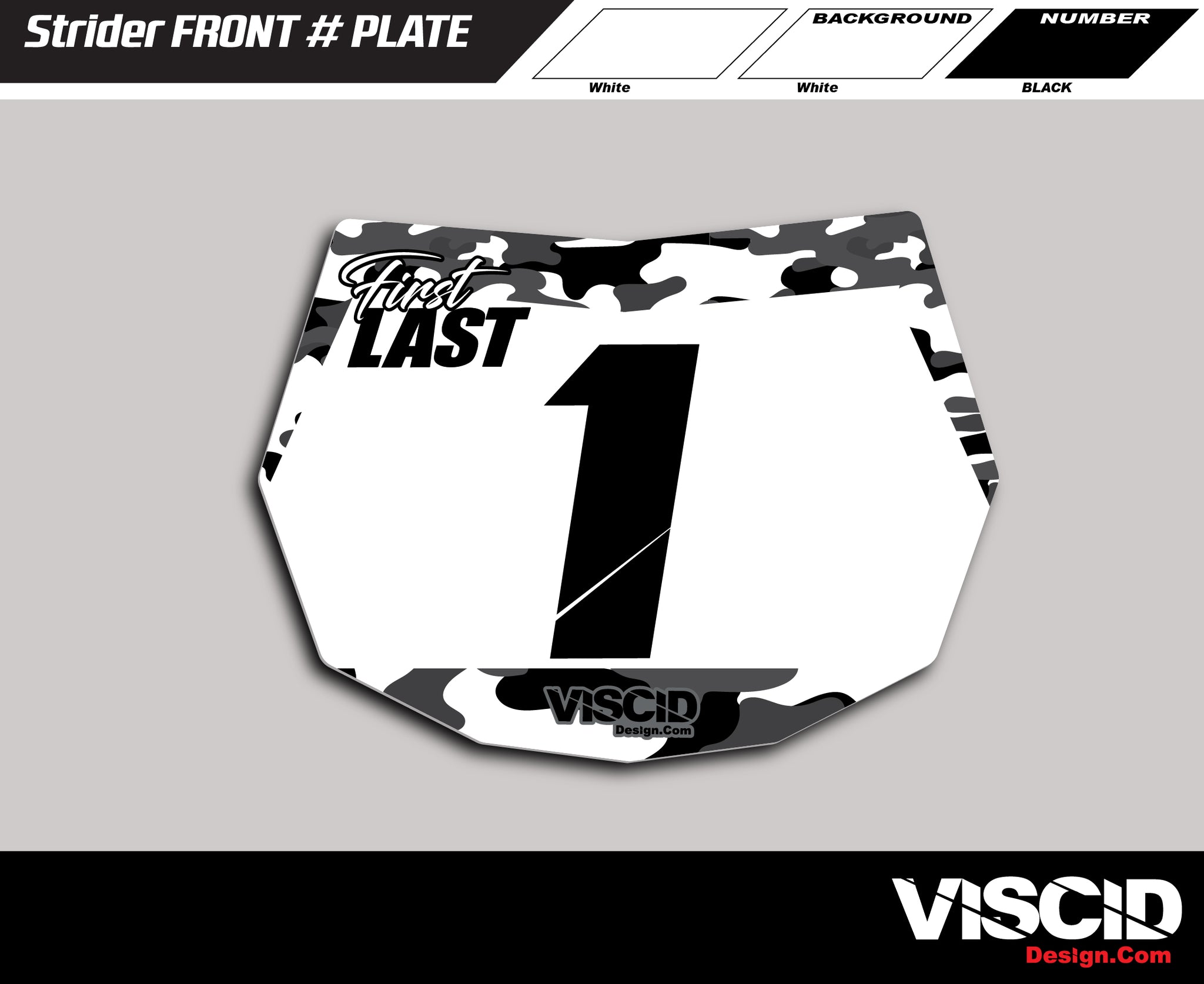 Strider Number Plate - Camo Series – Viscid Design Co.